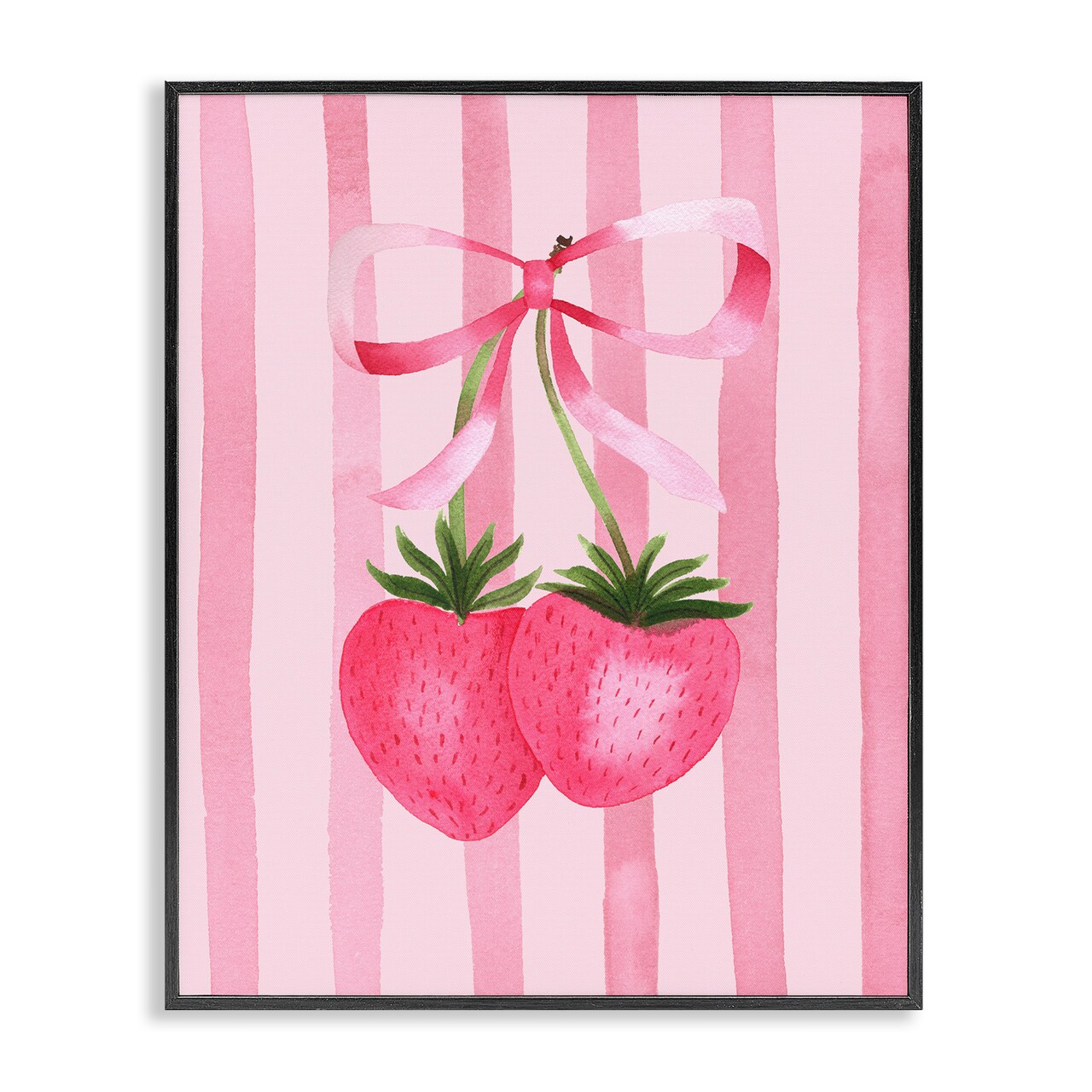 Stupell Industries Coquette Strawberries over Stripes Framed Giclee, design by Nina Jacobs